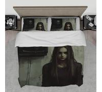 Creepy Dark Themed 3 Pieces Bedding Set Gothic Horror Duvet Quilt Cover with Zipper 2 Pillow Cases Mysterious Girl Bedroom Decor Emperor