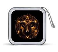Creepy Demon Head Rainbow Baphomet Pentagram CD Case Holder Portable 40 Capacity DVD Wallet Storage Organizer for Car Travel