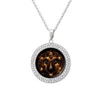 Creepy Demon Head Rainbow Baphomet Pentagram Necklace for Women Adjustable Jewelry Pendant for Mom Wife Girlfriend Gifts Silver-style