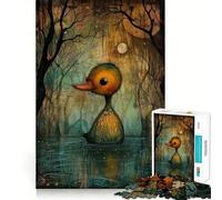Creepy Duck in The Woods Jigsaw Puzzles for Teenagers 1000 Piece Logic Build Sharp Color Fun Hobby Art Work (50x75cm)