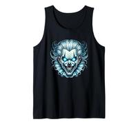 Creepy Evil Clown Glowing Blue Eyes Tank Top