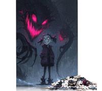 Creepy Girl with Shadow Monster Puzzle Creative Games Premium Cardboard Jigsaw Puzzle for Women Men Birthday Present 500pcs (52x38cm)