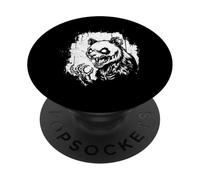 Creepy Goth Bear, Horror Grizzly, Weirdcore Bear PopSockets Adhesive PopGrip