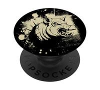Creepy Goth Boar, Horror Pig, Weirdcore Hog Grunter PopSockets Adhesive PopGrip