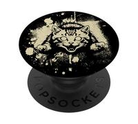 Creepy Goth Cat, Horror Cat, Weirdcore Kitten PopSockets Adhesive PopGrip