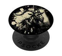 Creepy Goth Goat, Horror Buck, Weirdcore Ram PopSockets Adhesive PopGrip