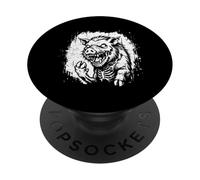 Creepy Goth Pig, Horror Boar, Weirdcore Boar PopSockets Adhesive PopGrip