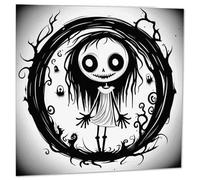 Creepy Gothic Girl Greeting Card Nightmare Burton Eerie Weird 145 x 145mm