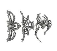 Creepy Hair Clips - 3 Piece Alloy Set Halloween Spider Skeleton Gothic Metal Clamp | Women Girls Fall Party Cosplay Staging Al Ai School