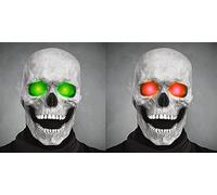 Creepy Halloween Full Head Skull Mask with Moving Jaw，The Latest Skeleton Biochemical Mask for 2021 Halloween Skull Mask-3d Skull Mask Realistic Scary Skeleton Headgear (A2pcs)