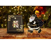 Creepy horror Handmade 3d double sided magical magic Krampus figure red santa claus Father Christmas hanging tree shabby chic ornament rustic gold xmas decoration