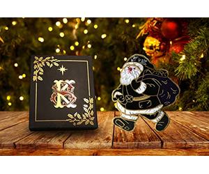 Creepy horror Handmade 3d double sided magical magic Krampus figure red santa claus Father Christmas hanging tree shabby chic ornament rustic gold xmas decoration