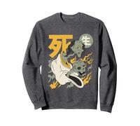 Creepy Japanese YUREI Ghost Sweatshirt, Adult Unisex, Dark Heather Grey, Medium