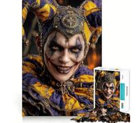 Creepy Jester Portrait 1000 Piece Jigsaw Puzzle FreeTime Game Smooth Thick Fun Challenge Birthday Surprise (50x75cm)