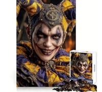 Creepy Jester Portrait 1000 Piece Jigsaw Puzzle FreeTime Game Smooth Thick Fun Challenge Birthday Surprise (38x26cm)