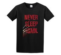 Creepy Killer Never Sleep Again Designed Unisex Printed T-Shirt Mens Black Tee Shirt 3XL