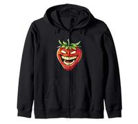 Creepy laughing Strawberry Costume for Man and Woman Zip Hoodie