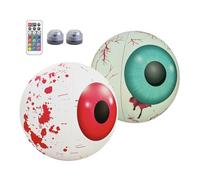 Creepy Lighted Eyeballs - 2PCS LED Bloodshot Balloon Props, Halloween Party Decor | 23.62in Lawn Garden Indoor Ornament Spooky Night, Event Display Accent Scary Festival Showcase Decoration Item