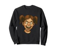 Creepy Little Girl Scary Face Simple Halloween Costume Idea Sweatshirt
