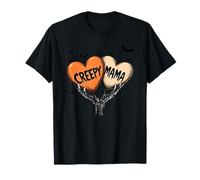Creepy Mama Hearts Bats Spooky Season Vibes T-Shirt