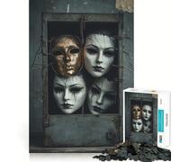Creepy Masks in A Box 1000 Piece Jigsaw Puzzles for Adults Mind Workout Pastime Game Home Fun Santa Present (38x26cm)