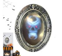 Creepy Motion Activated Mirror - Spooky Talking Haunted Oval Mirror | Spooky Halloween Horror Prop Haunted Room Decoration, Creepy Setup Jumping From Indoor Scene Scared Out