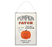 Creepy Multicolor MDF Pumpkin Patch Hanging Sign - 30cm x 20cm (1 Pc.) - Spooky Decor, Premium Quality Outdoor Accent - Perfect for Halloween