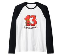 Creepy Number 13 - Funny Horror Cartoon Artwork Raglan Baseball Tee
