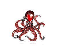 Creepy Octopus Pin Brooch for Women Clear Austrian Crystal Pin for Girls Blue Octopus Brooch for Halloween Vintage Rhinestone Brooch Pin for Wedding Banquet, Adjustable, Metal, no gemstone
