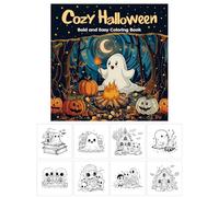 Creepy Pages - Halloween Coloring Book for Adults Hobby | 24 Sheets Relaxation Art with Cozy Spooky Designs & Stress Relief Activity for Kids Teens Men Women Fall Crafts Holiday Birthday Party Gift