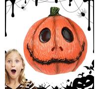 Creepy Pumpkin Face Cover, Spooky Pumpkin Halloween Cosplay Masque, Women Men Gag Joke Toy Face Cover to Create Festive Atmosphere for Masquerade, Theatre