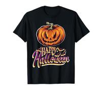 Creepy Pumpkin Face with Bats Funny Halloween Humor T-Shirt