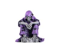 Creepy Purple Skeleton Gothic Garden Ornament Perfect for Halloween Decorations Unique Home & Holiday Scene Accessories Frightening Indoor/Outdoor Figurine for Large Ornament (A, 15x14x11.5)