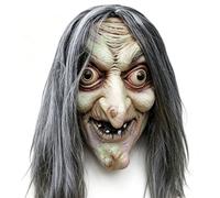 Creepy Realistic Latex Halloween Witch Mask, Monster Makeup Alternative | Horror Cosplay Scary Cost Prop for Party, Haunted House, Trick-or-Treat, Adult Dress-Up, 25 cm