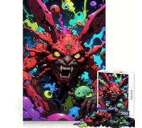Creepy Red Monster with Floating Eyeballs Jigsaws 1000 Pieces for Adults Brain Exercise Snug Edge Real Challenge Art Display (38x26cm)