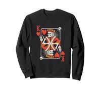Creepy Skeleton King of Hearts Halloween Playing Card Fun Sweatshirt