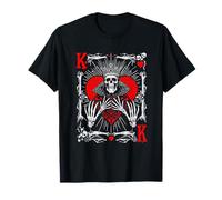 Creepy Skeleton King of Hearts Halloween Playing Card Fun T-Shirt