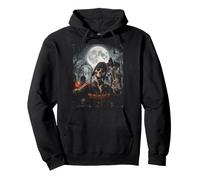 Creepy Skeleton Zombie Full Moon Graveyard Pullover Hoodie