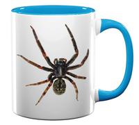 Creepy Spider Crawling Scary Ceramic Tea Coffee Mug Light Blue