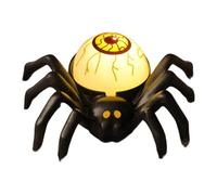Creepy Spider Lights with Blood Eyes - Battery Operated LED Flameless Candles for Halloween Indoor Outdoor Decor, Fright Night Accessories & Spooky Party Ambience (Orange)