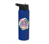 Creepy Teddy Spooky Cute Gothic Stitched Teddy Skulls Bones Stainless Steel Insulated Water Bottle