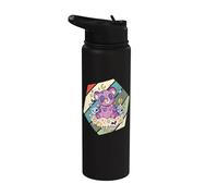 Creepy Teddy Spooky Cute Gothic Stitched Teddy Skulls Bones Stainless Steel Insulated Water Bottle