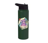 Creepy Teddy Spooky Cute Gothic Stitched Teddy Skulls Bones Stainless Steel Insulated Water Bottle