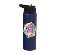 Creepy Teddy Spooky Cute Gothic Stitched Teddy Skulls Bones Stainless Steel Insulated Water Bottle