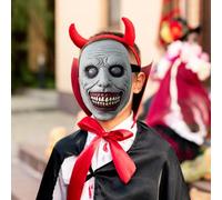 Creepy White Eyed Evil Realistic Scary Halloween Halloween Masks Adults(Grey E,22X18cm)
