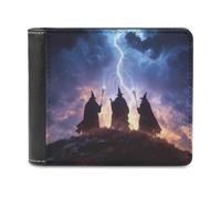 Creepy Witchy Halloween Men's Bifold Wallet Slim Cash Card Holder Leather Purse