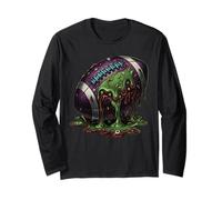 Creepy Zombie Football Halloween Slime, Worms & Bones Spooky Long Sleeve T-Shirt