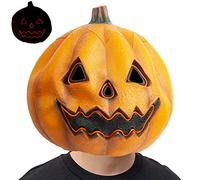 CreepyParty LED Light Pumpkin Mask Latex Full Head Mask Fancy Dress Scarecrow Decoration for Halloween Costume Party