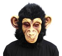 CreepyParty Monkey Gorilla Mask Latex Realistic Animal Full Head Masks for Halloween Costume Party Carnival Cosplay