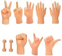 CreepyParty Tiny Hands Miniature Finger Puppets - Mini Finger Hands Rock-Paper-Scissors Yeah Fist OK Tiktok Toys